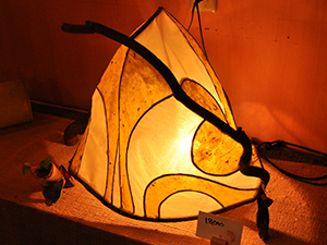 Japanese paper and wooden lamp